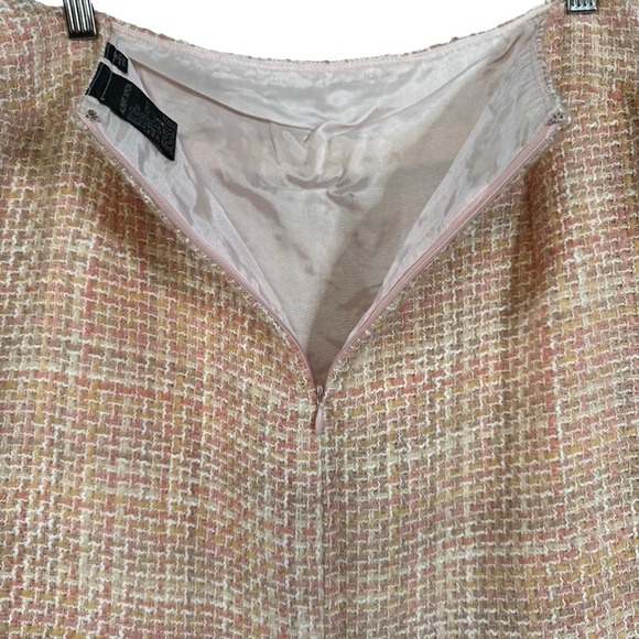 Albert Nipon Pastel Tweed Skirt | Wool Blend Pencil Style 14 - Picture 3 of 5